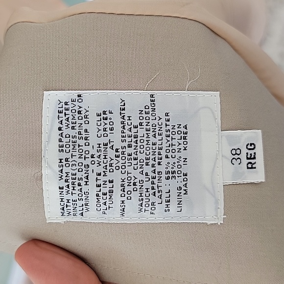 London Towne Tan Vintage Trench Coat Rain Coat Size 38R - Picture 4 of 7